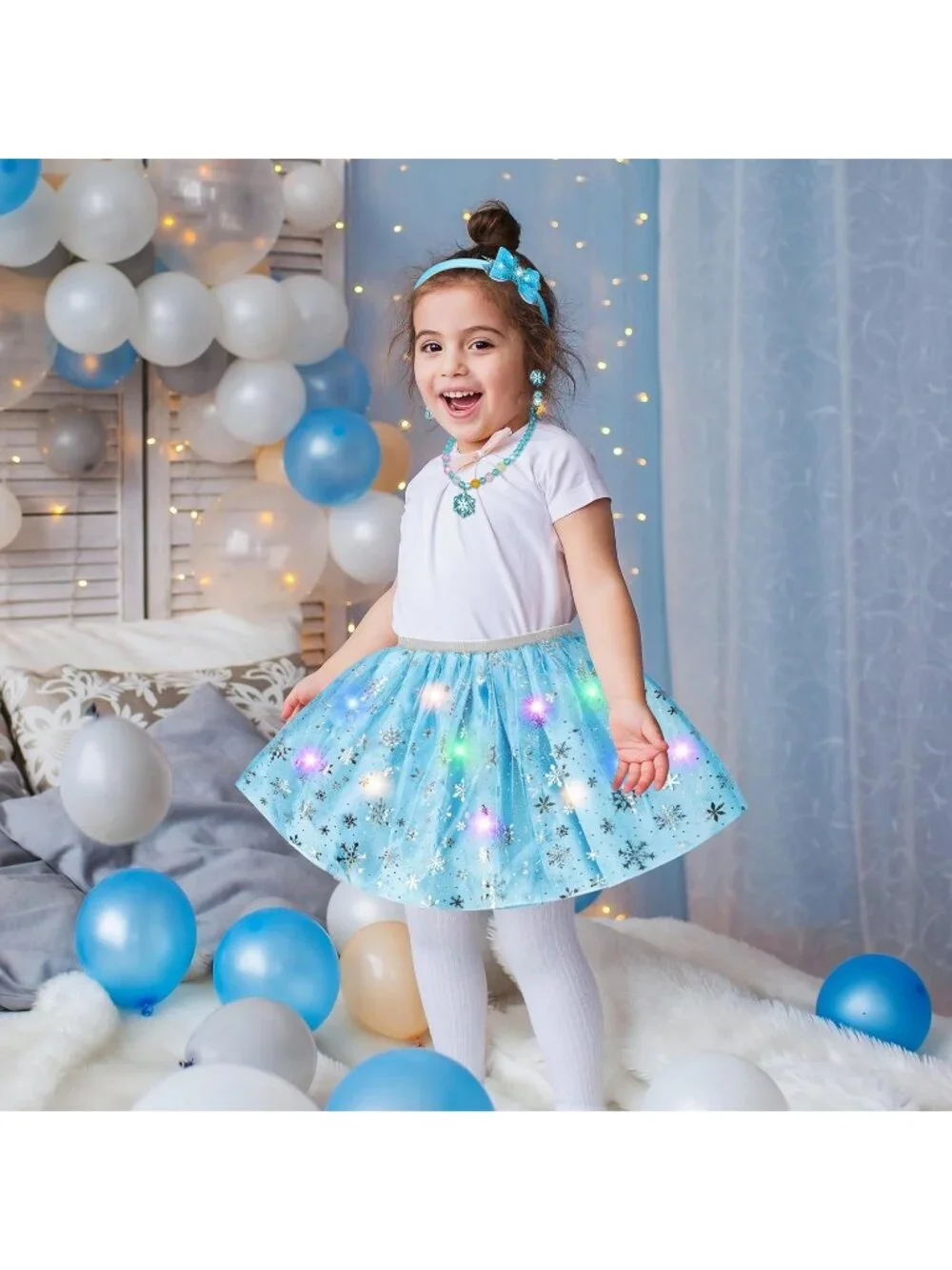 Princess Dress Up Toys & Jewelry Set for Girls Role Play Gift Ages 3-Powder Blue